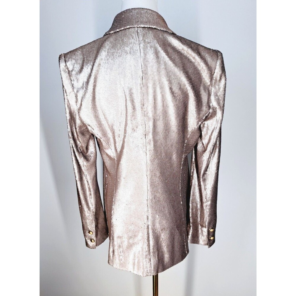 $ 875 L'Agence Chamberlain Blazer Jacket Coat Champagne Sequins Size 2 - Picture 8 of 9